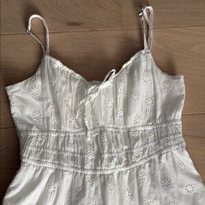 Hollister White Mini Dress eyelet lined never worn size L